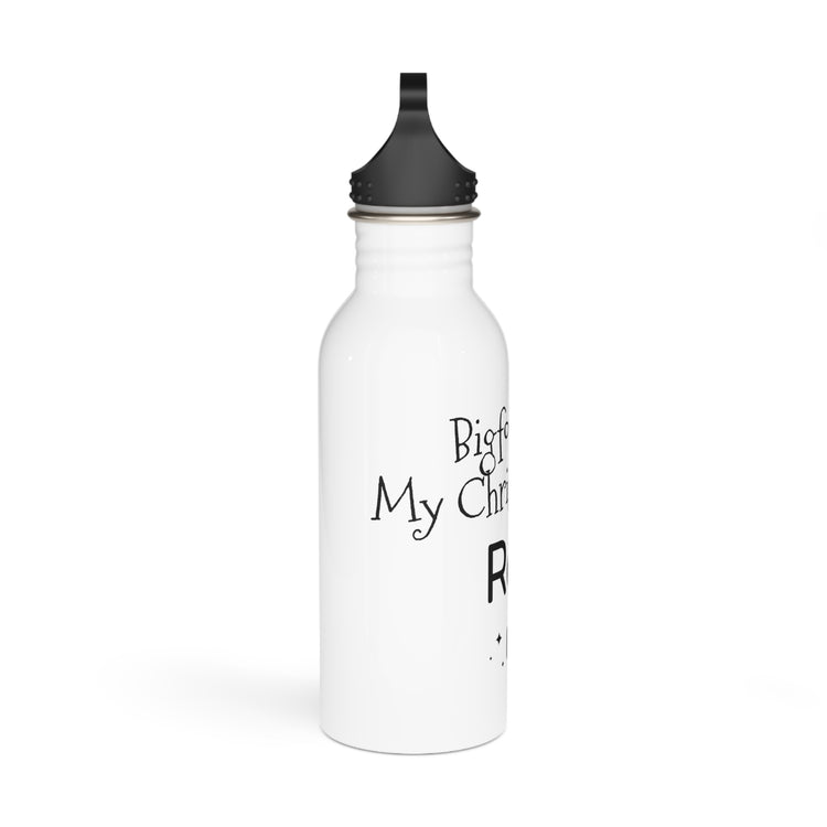 Bigfoot Christmas List water bottle – original NewGiftDay design, view 2
