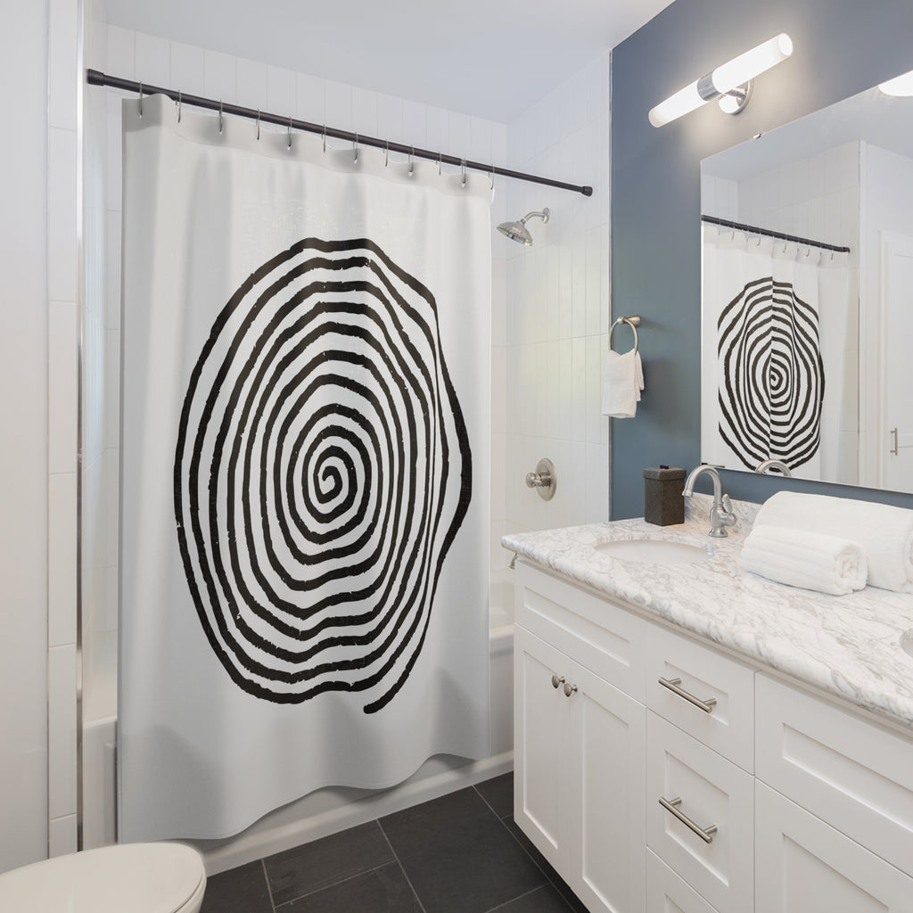 Hypnotic Black & White Spiral Shower Curtain Gift: Zen Decor for Modern Homes