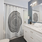 Hypnotic Black & White Spiral Shower Curtain Gift: Zen Decor for Modern Homes