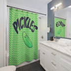 "Pickles" Cartoon Graphic Shower Curtain Gift: Playful Foodie Fun for Enthusiastic Homes