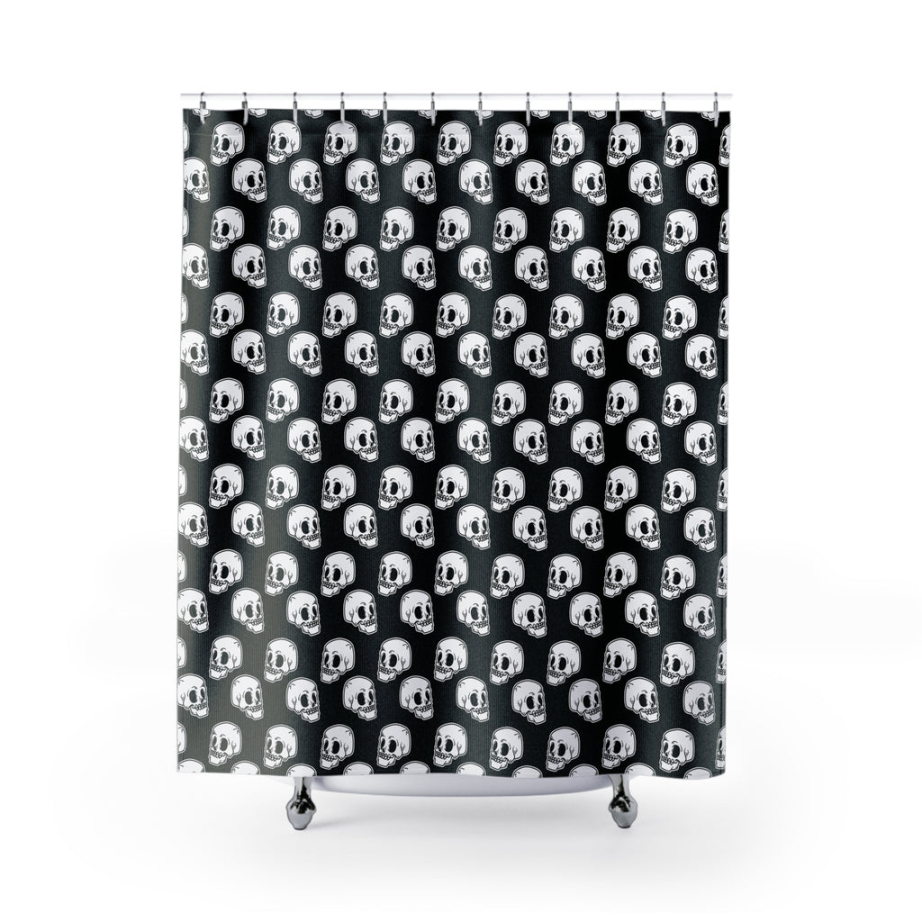 Minimalist Skull Pattern Shower Curtain Gift: Edgy Simplicity for Modern Homes