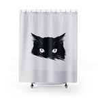 Peekaboo Black Cat Shower Curtain Gift: Minimalist Mystique for Cat Lovers
