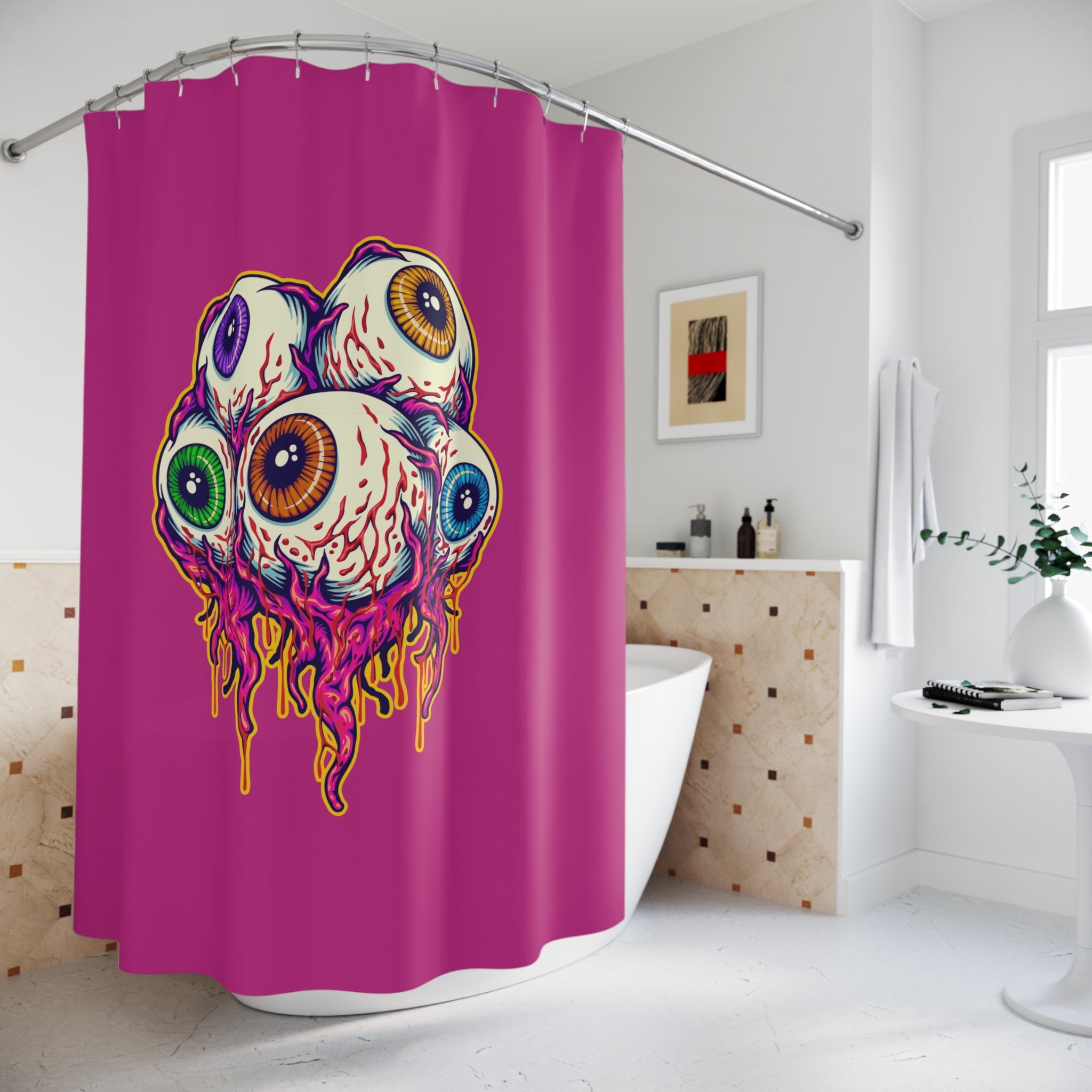 Gross-Out Melting Eyeball Cluster Shower Curtain Gift: Horror Punk for Edgy Homes