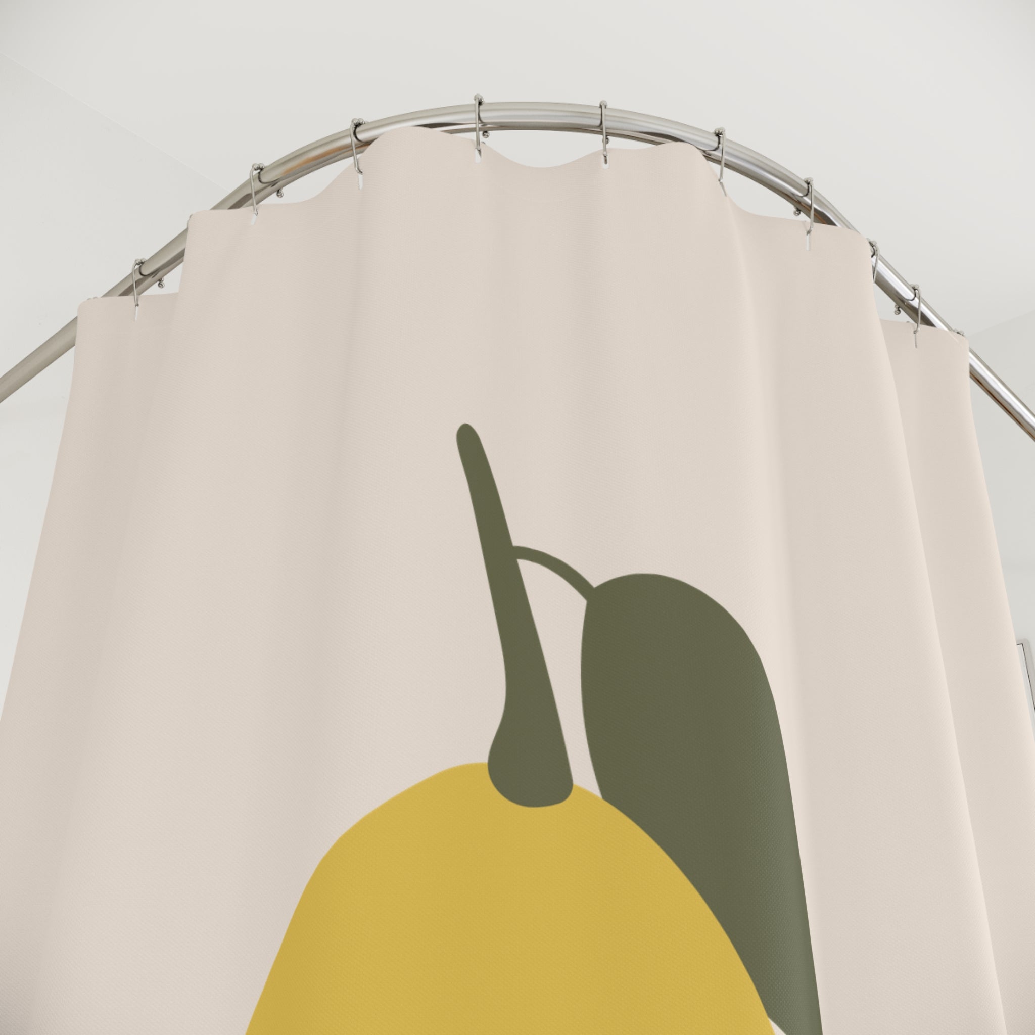 Minimalist Lemon Art Shower Curtain Gift: Fresh Citrus Charm for Bright Homes
