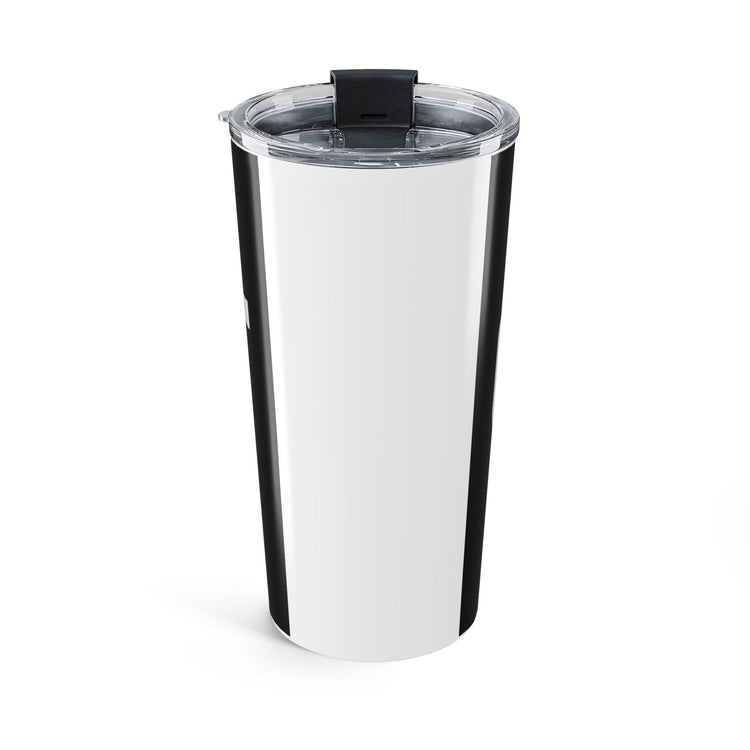 Black-and-White Ghost Lettering Travel tumbler – original NewGiftDay design, view 2