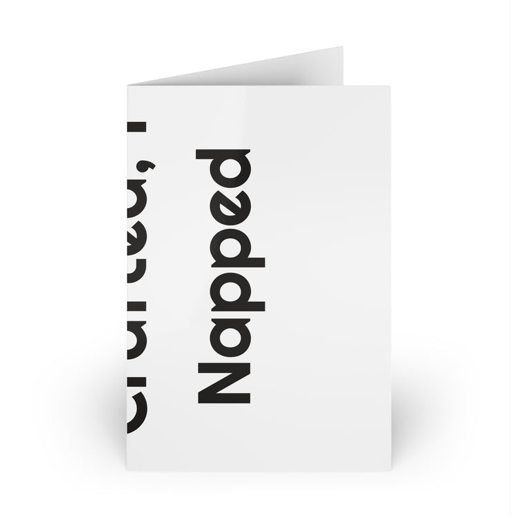 I Came, I Crafted I Napped for Makers greeting card in white – original NewGiftDay design