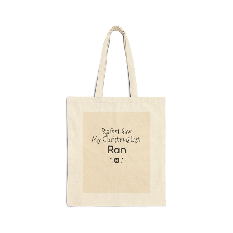 Bigfoot Christmas List tote bag – original NewGiftDay design, view 2