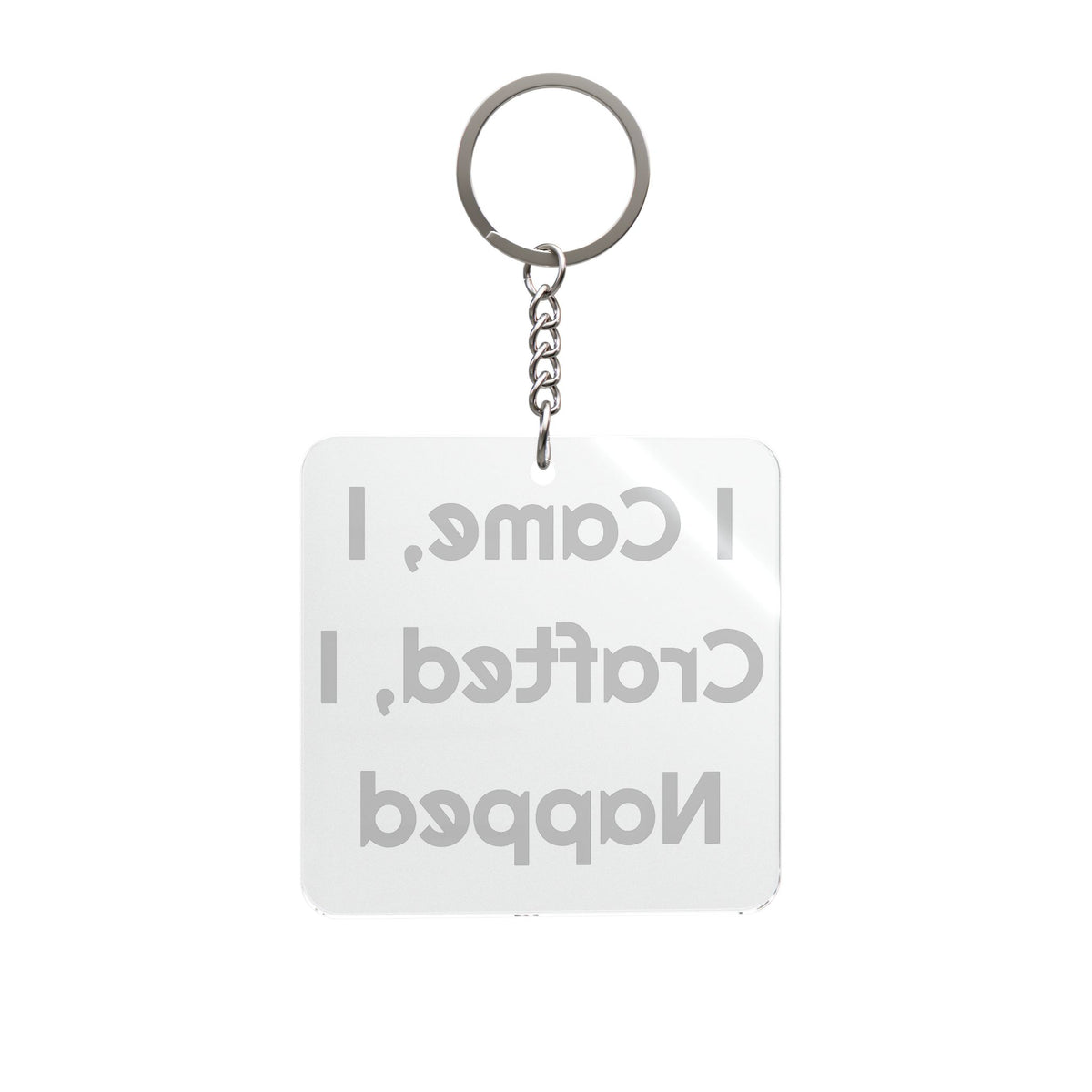 I Came, I Crafted I Napped Acrylic for Everyday Keys keychain – original NewGiftDay design, view 2