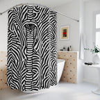 Hypnotic Cobra White Maze Shower Curtain Gift: Psychedelic Intrigue for Modern Homes