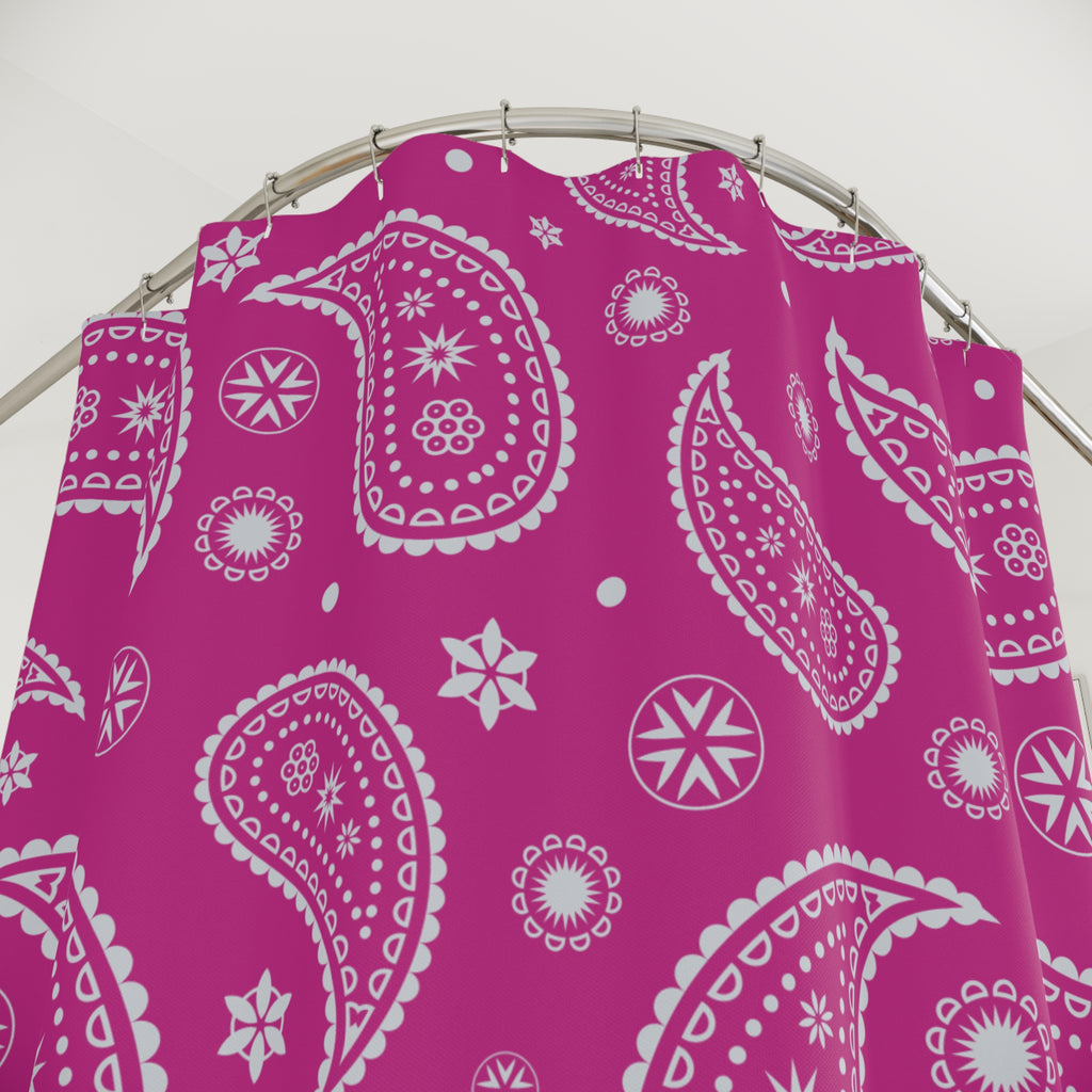 Magenta Ornate Paisley Shower Curtain Gift: Bohemian Boldness for Maximalist Homes
