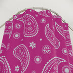 Magenta Ornate Paisley Shower Curtain Gift: Bohemian Boldness for Maximalist Homes