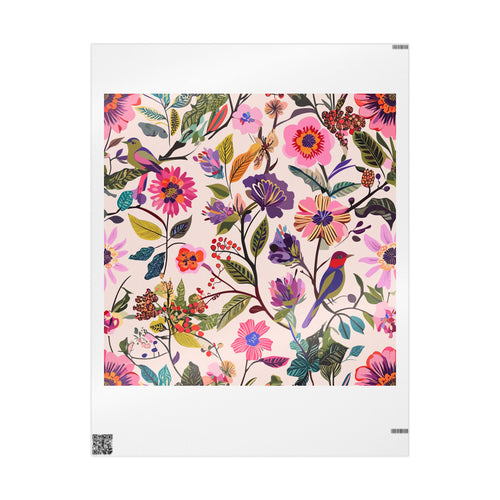 Blush Bird Garden Gift For Pretty Presents wrapping paper – original NewGiftDay design