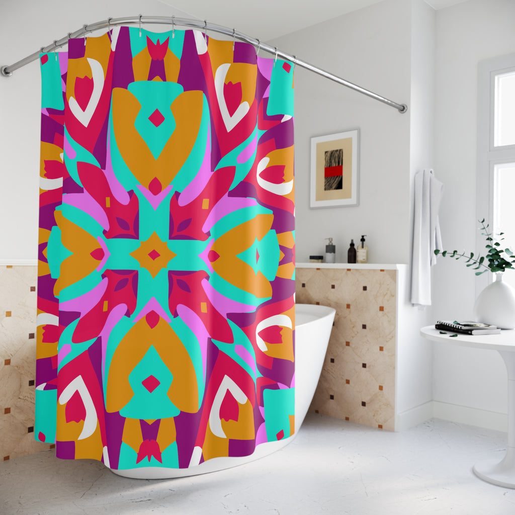 Abstract Geometric Pink Mandala Shower Curtain Gift: Zen Art for Serene Homes