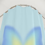 Blue & Yellow Aura Butterfly Shower Curtain Gift: Serene Hues for Dreamy Escapes
