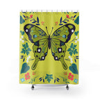 Monarch Butterfly Folk Art Shower Curtain Gift: Sunny Vitality for Nature Lovers