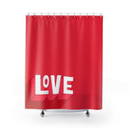 Bold "LOVE" Graphic Shower Curtain Gift: Heartfelt Statement for Modern Homes