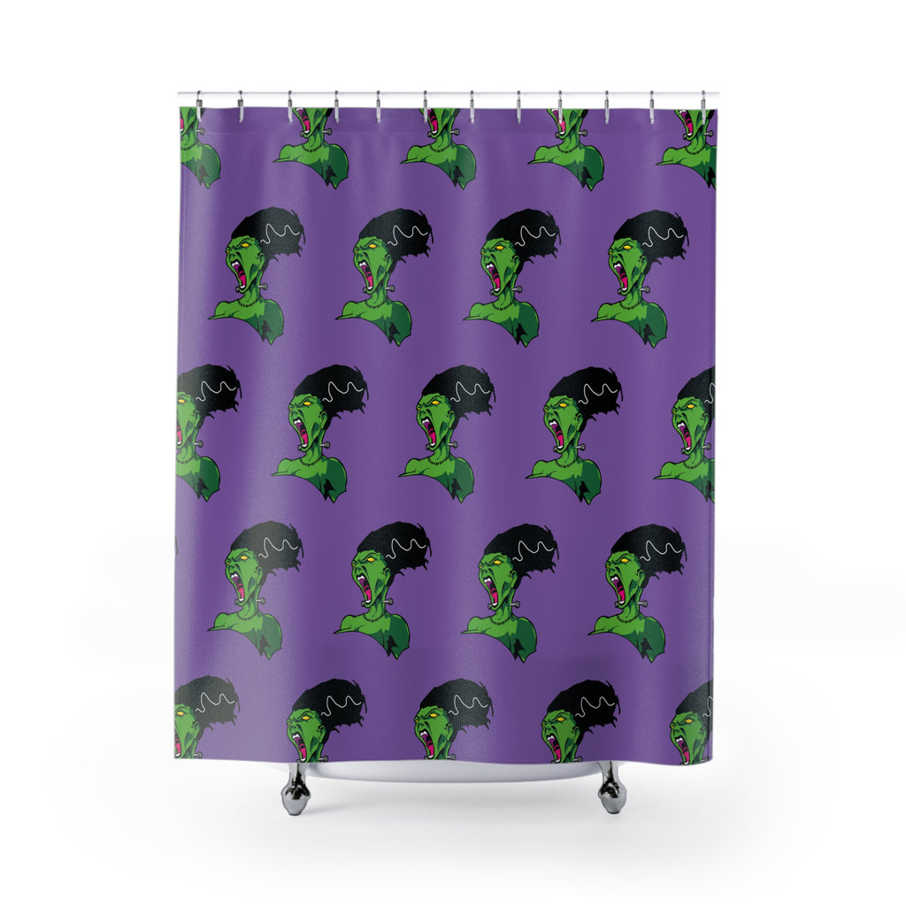 Bride of Frankenstein Pattern Shower Curtain Gift: Classic Horror for Edgy Homes