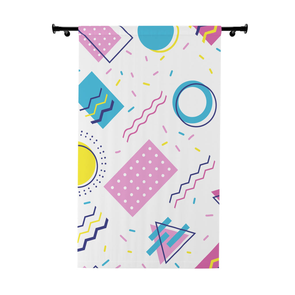 90s Style Geometric Pattern Blackout Window Curtain