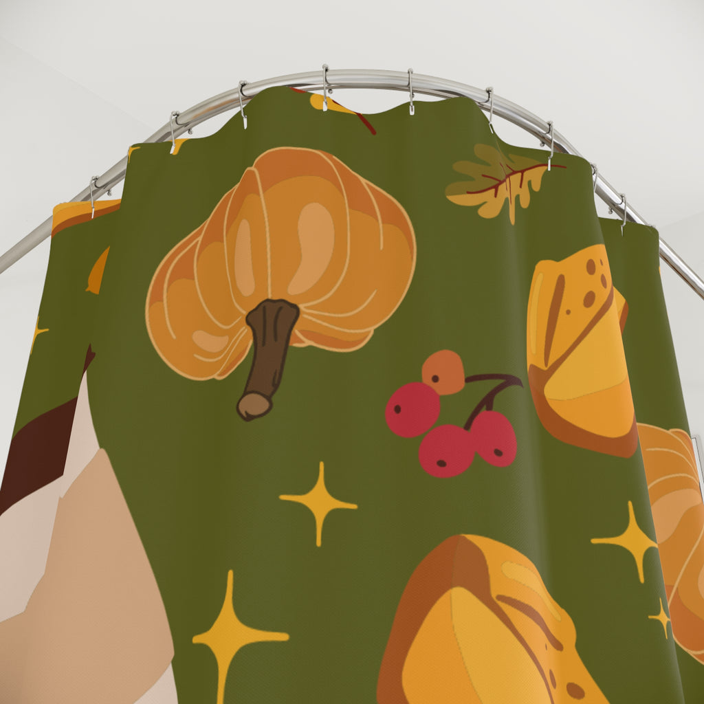 Cozy Autumn Harvest Pattern Shower Curtain Gift: Festive Comfort for Fall Homes