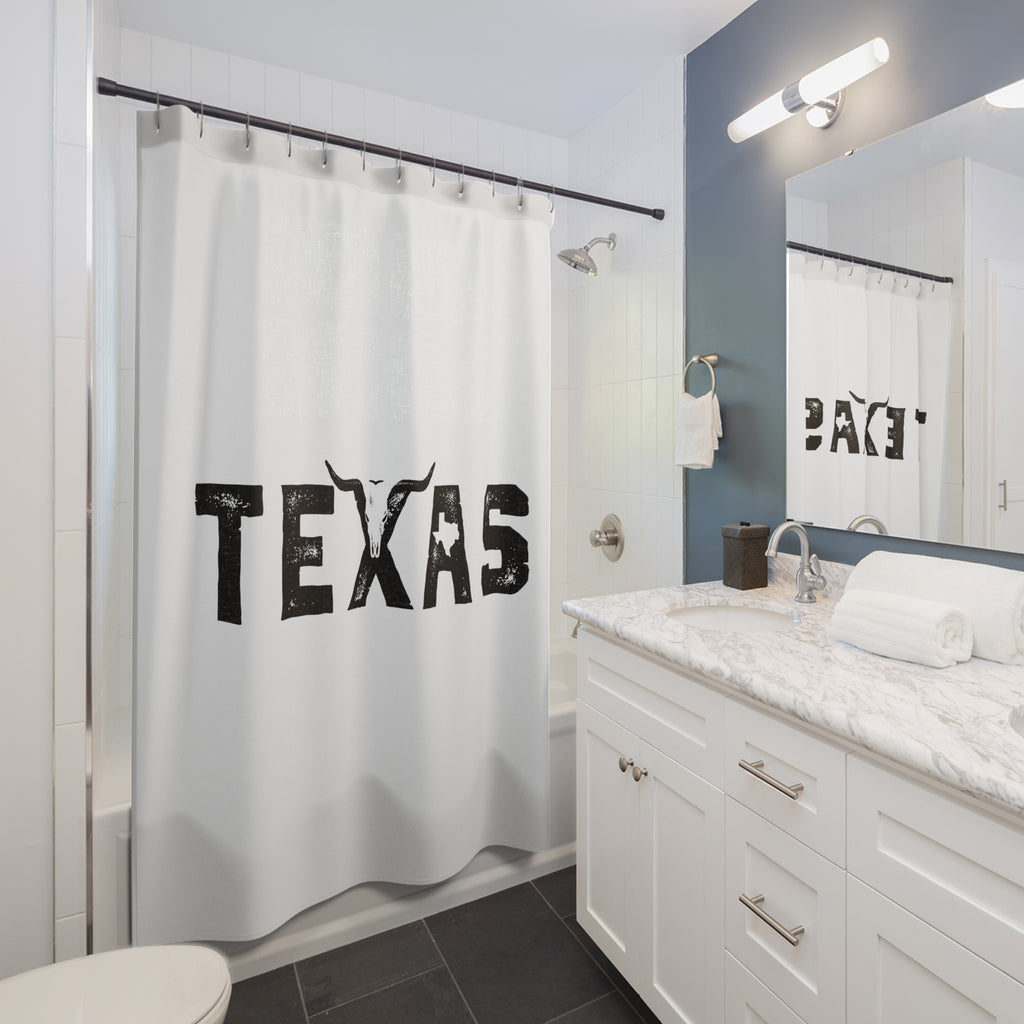 Distressed Texas Longhorn Shower Curtain Gift: Lone Star Pride for Rustic Homes