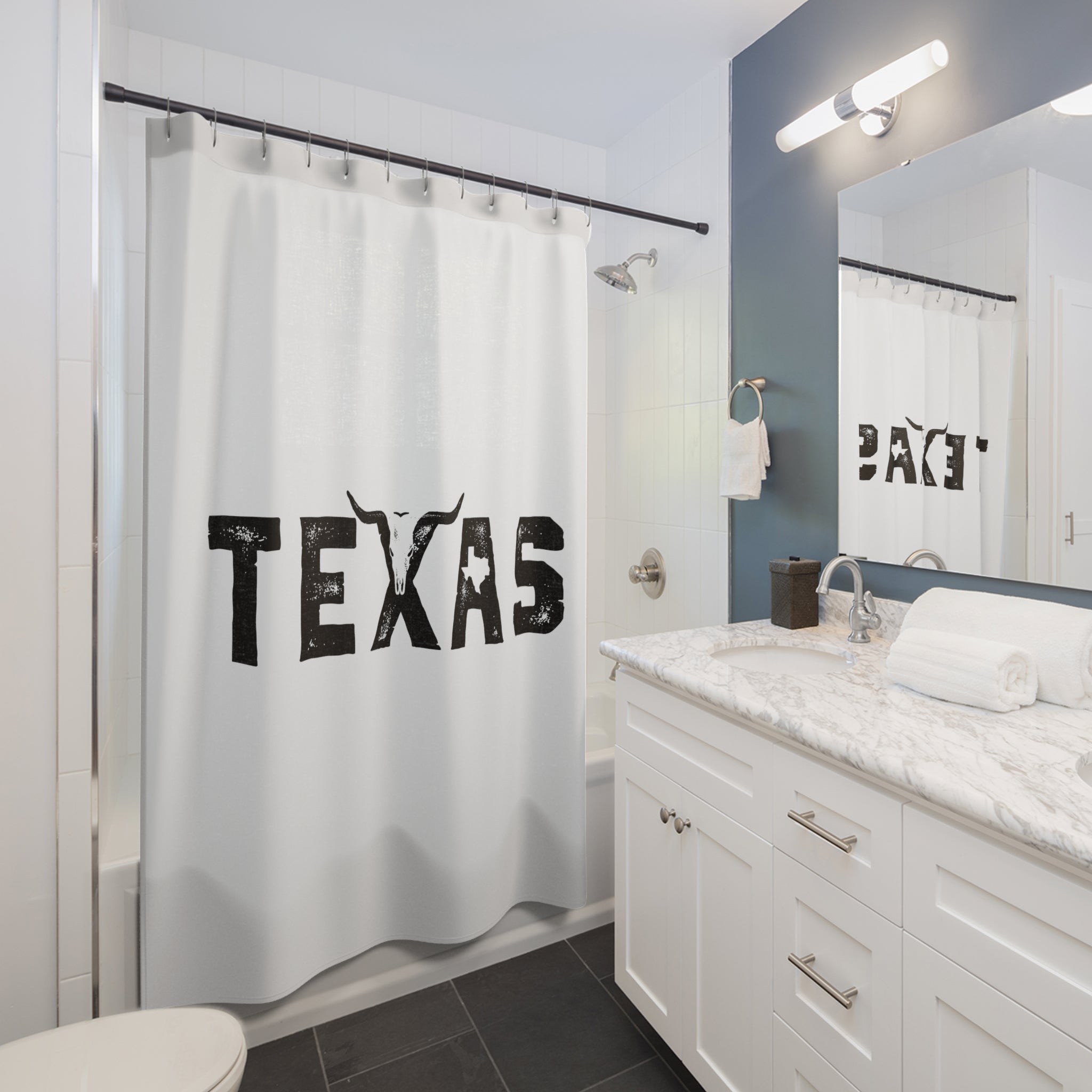 Distressed Texas Longhorn Shower Curtain Gift: Lone Star Pride for Rustic Homes