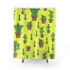 Minimalist Potted Cactus Shower Curtain Gift: Desert Chic for Modern Homes