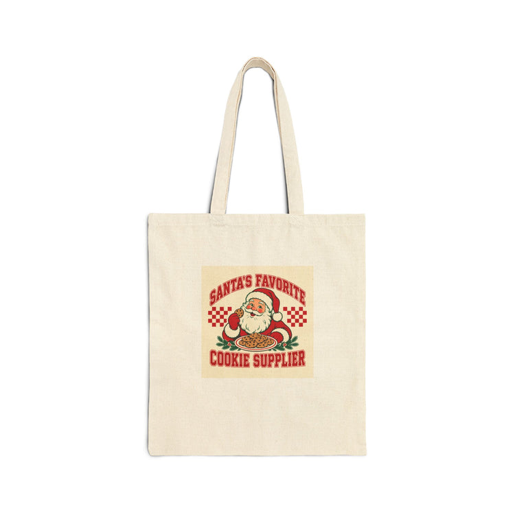 Santa's Favorite Cookie Supplier tote bag in natural – original NewGiftDay design
