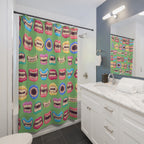 Quirky Monster Mouths Pattern Shower Curtain Gift: Playfully Spooky for Unique Homes