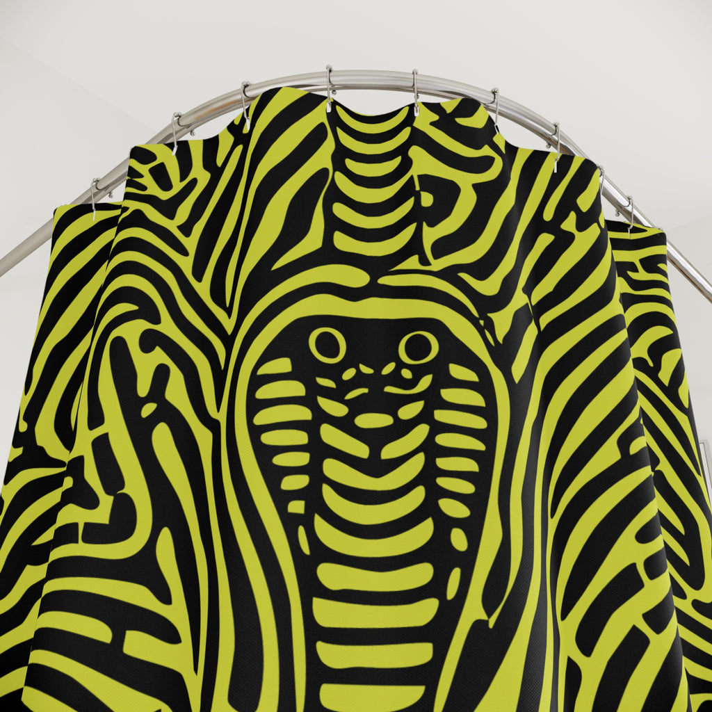 Hypnotic Cobra Maze Shower Curtain Gift: Psychedelic Intrigue for Modern Homes