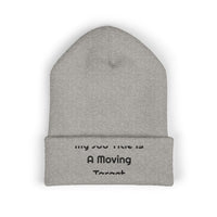 My Job Title Is A Moving Target Printed Cuffed for Cold Mornings beanie – original NewGiftDay design, view 3
