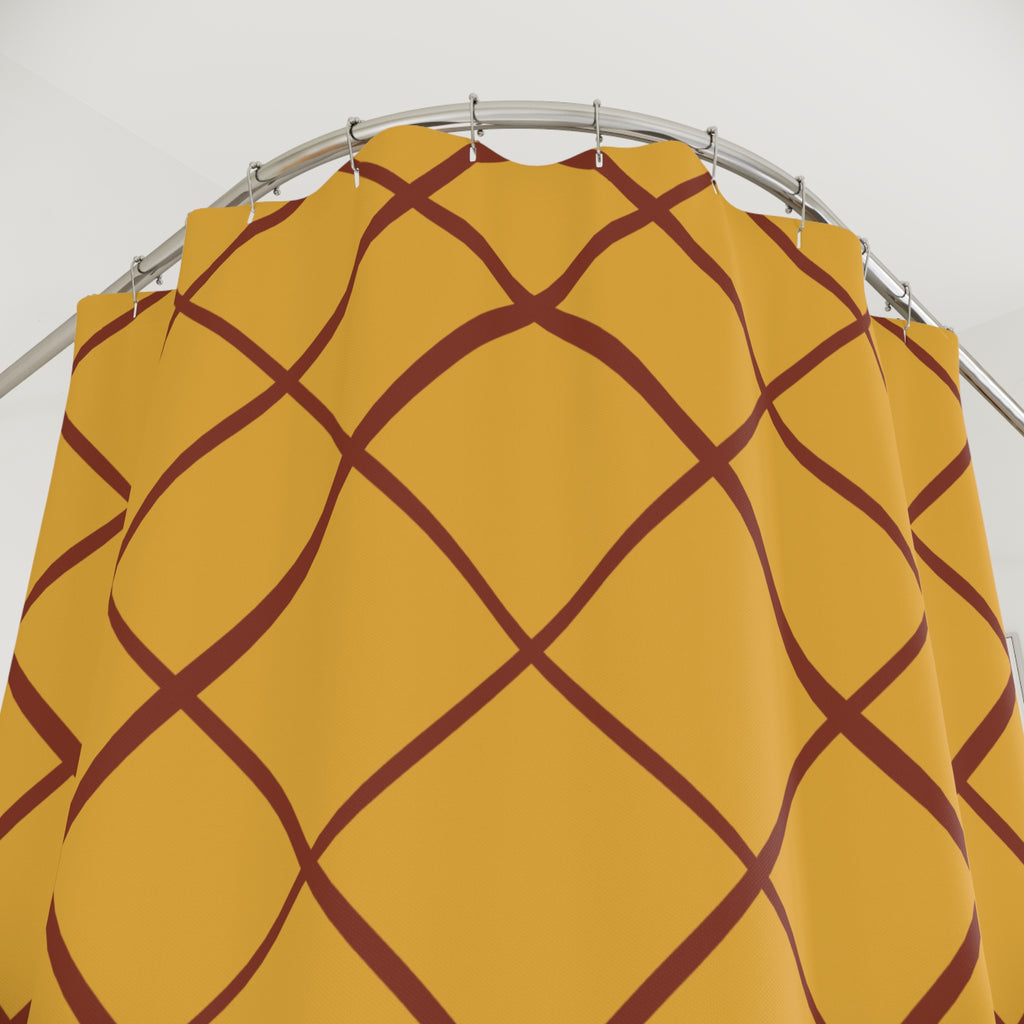 Rustic Diamond Grid Shower Curtain Gift: Earthy Texture for Modern Boho Homes