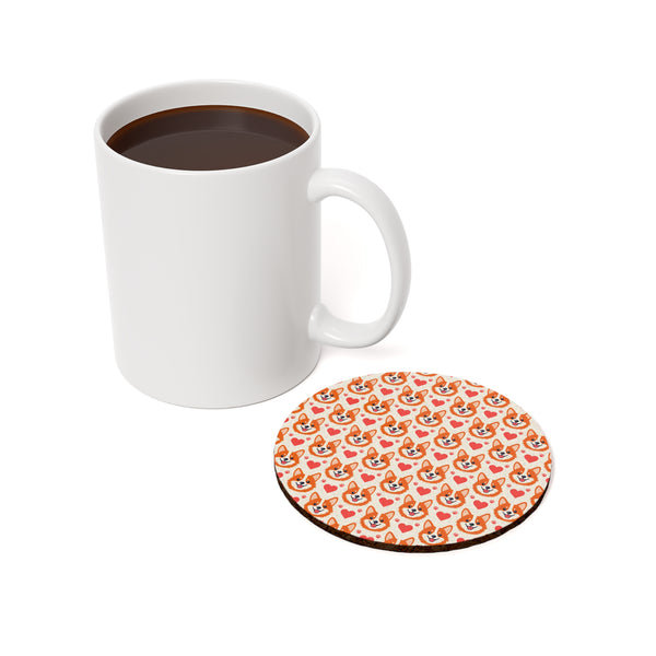 Corgi Hearts Cork Back Coaster design