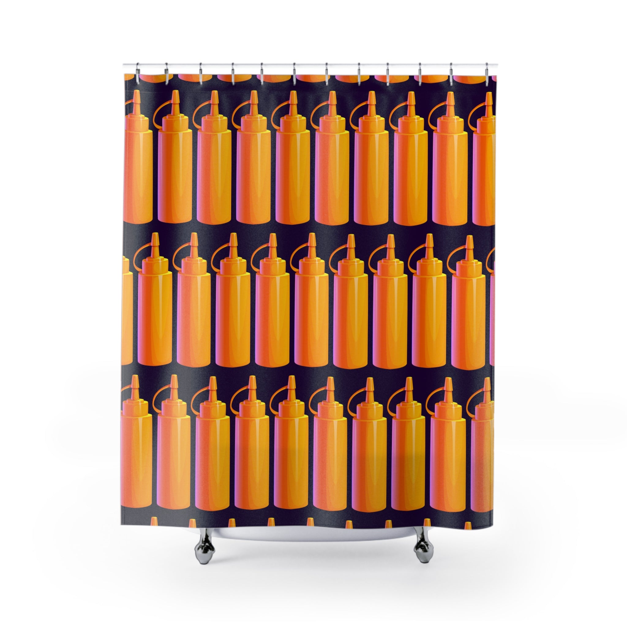 Pop Art Mustard Squeeze Bottle Shower Curtain Gift: Culinary Chic for Foodie Homes