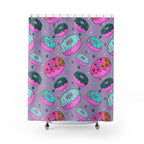 Glazed Donut Purple Pattern Shower Curtain Gift: Sweet Indulgence for Delightful Homes