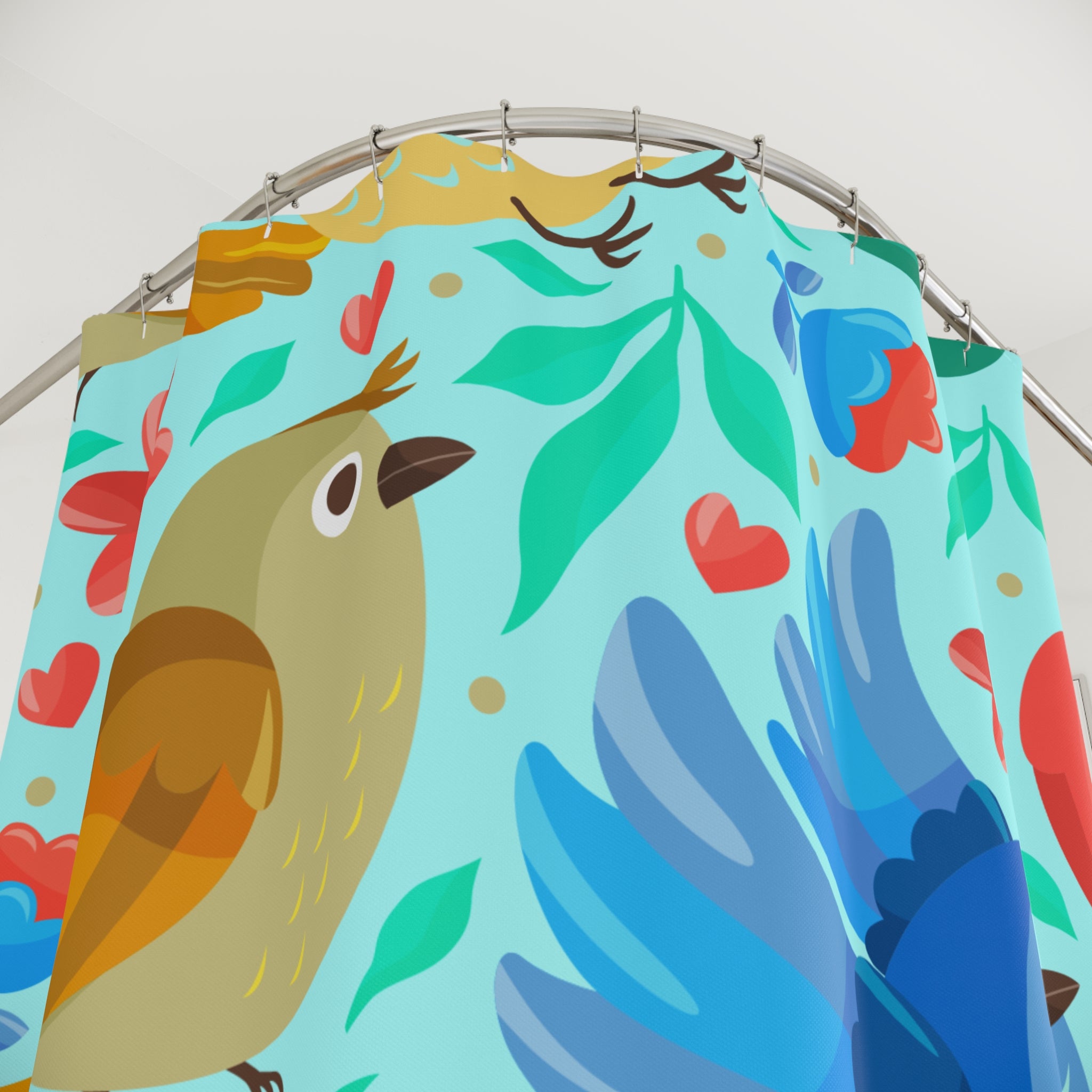 Blue Birdy Shower Curtain