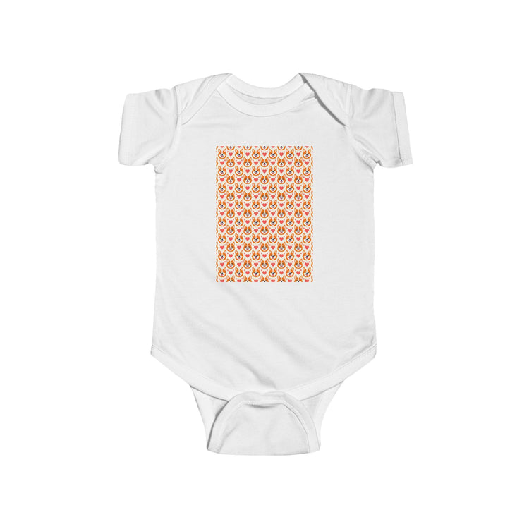Corgi Hearts baby bodysuit in white – original NewGiftDay design
