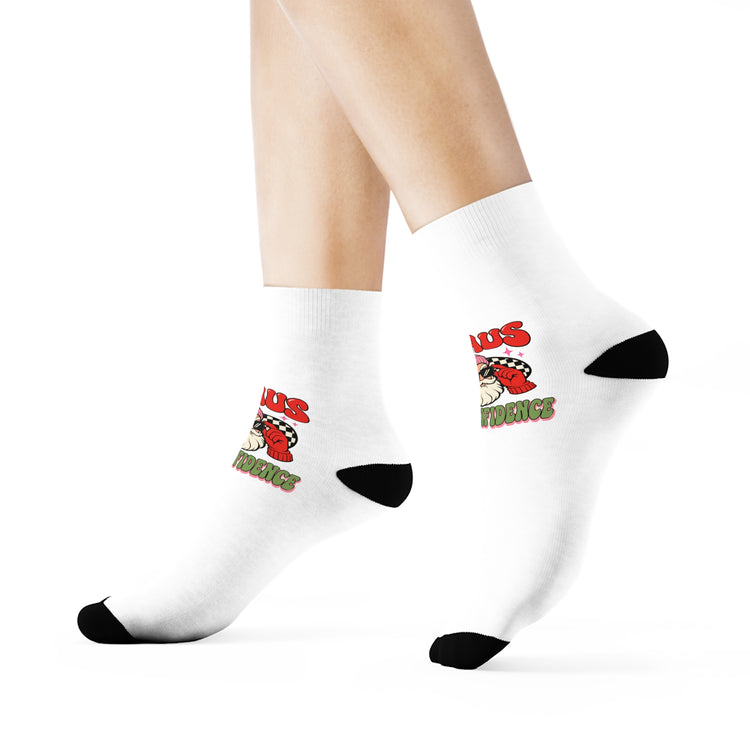 Claus With Confidence Crew socks – original NewGiftDay design, view 3