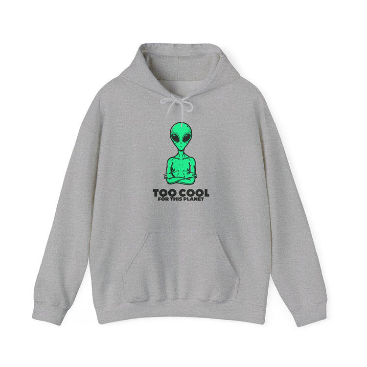 Too Cool For This Planet Alien hoodie in sport-grey – original NewGiftDay design
