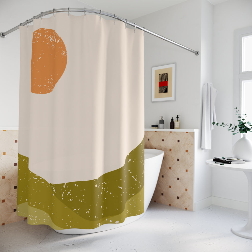 Abstract Boho Desert Sunset Shower Curtain Gift: Serene Horizons for Earthy Homes