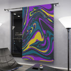 Six Swirl Purplish Design Blackout Window Curtain