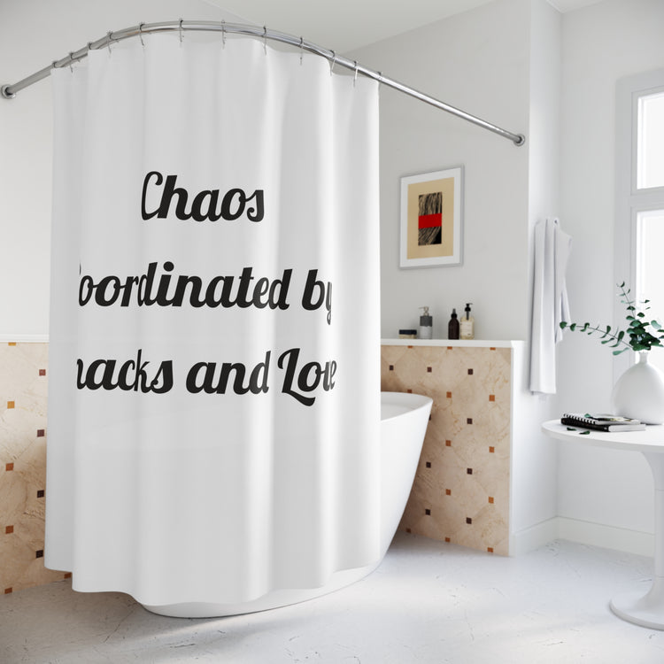 Chaos Coordinated by Snacks and Love Printed for Family Bathrooms shower curtain – original NewGiftDay design, view 4
