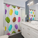 Delightful Macaron Pattern Shower Curtain Gift: Sweet Elegance for Dessert Lovers