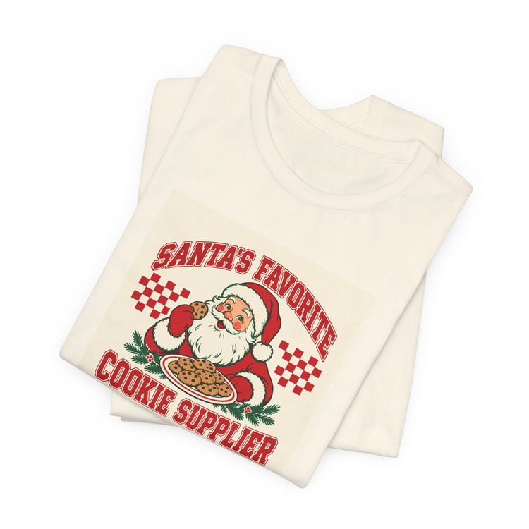 Santa's Favorite Cookie Supplier T-shirt in natural – original NewGiftDay design