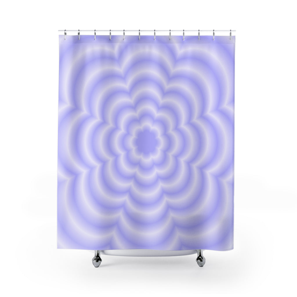 Lavender Petal Op Art Shower Curtain Gift: Serene Bloom for Tranquil Spaces