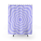 Lavender Petal Op Art Shower Curtain Gift: Serene Bloom for Tranquil Spaces