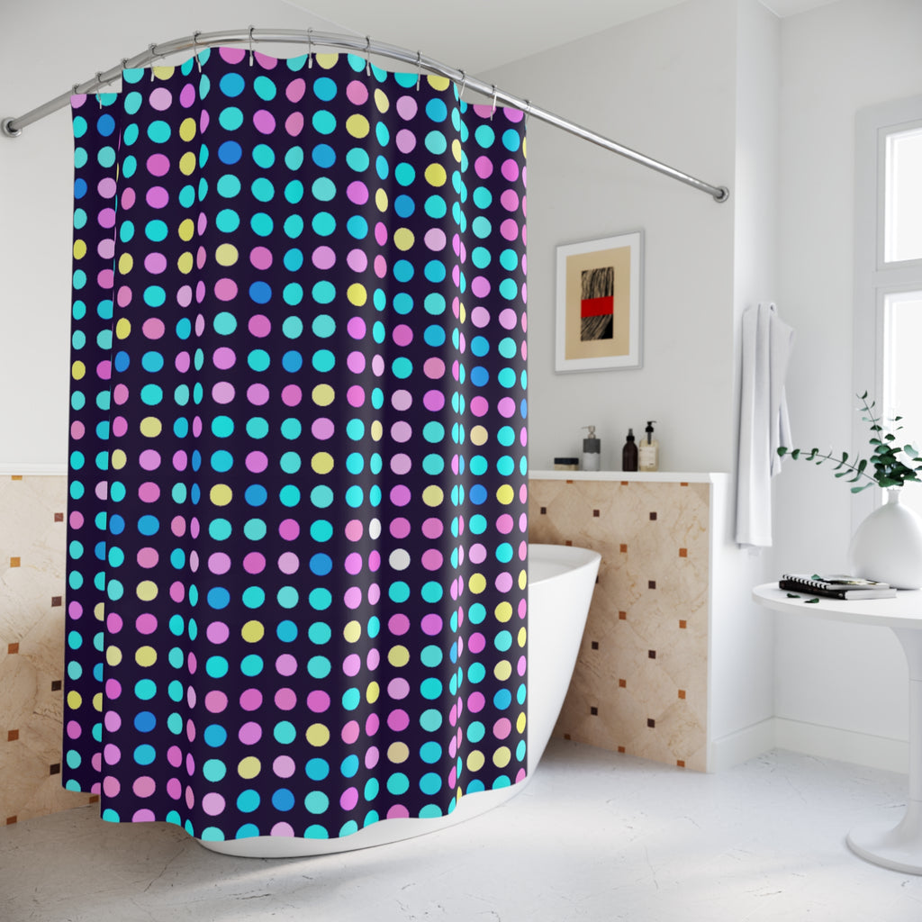 Disco Dot Grid Shower Curtain Gift: Maximalist Energy for Celebration Homes