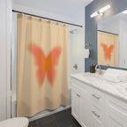 Warm Aura Butterfly Shower Curtain Gift: Golden Hues for Cozy Escapes