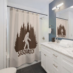 Sasquatch Forest Graphic Shower Curtain Gift: Cryptid Lore for Rustic Retreats