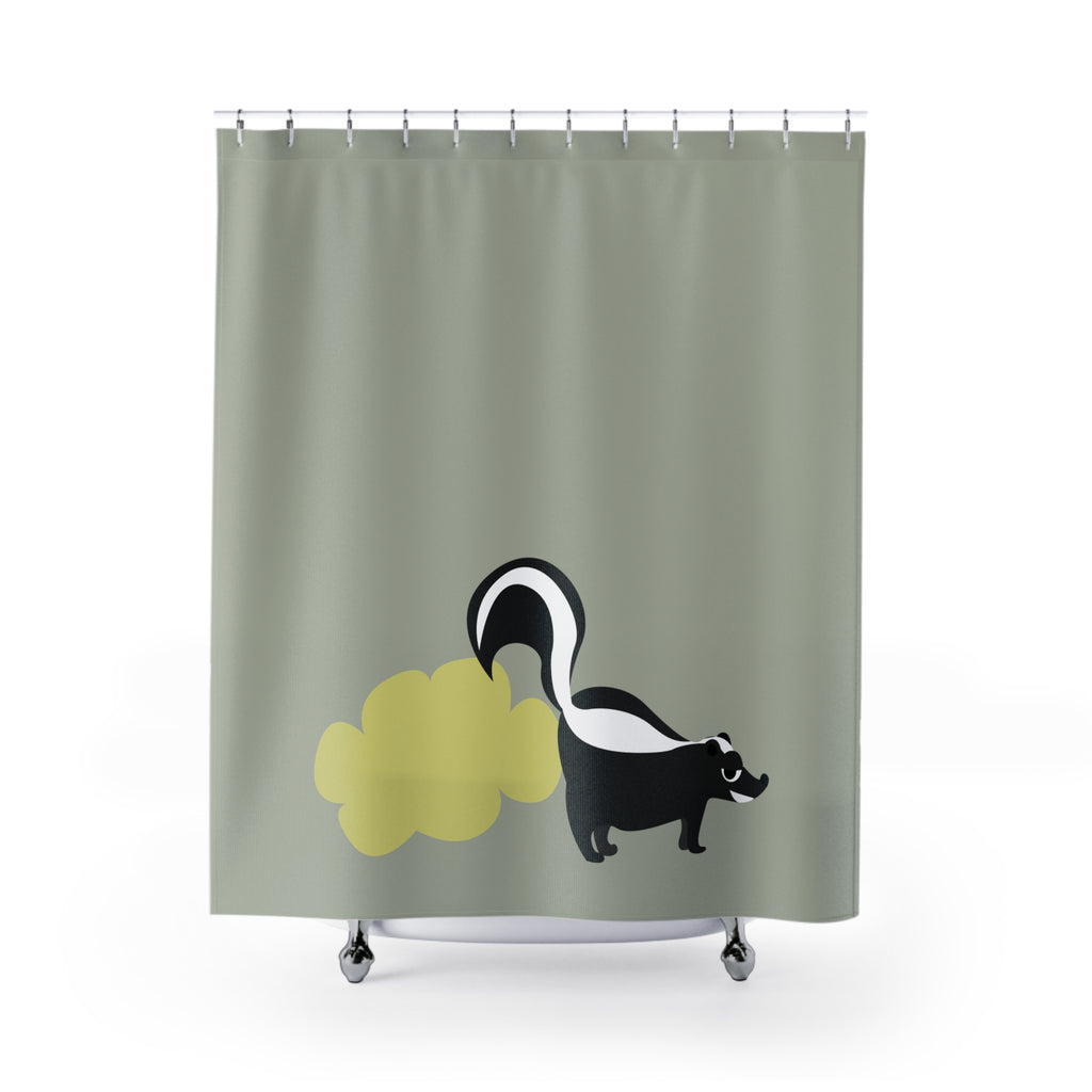 Skunk Spray Bathroom Humor Shower Curtain Gift: Witty Graphic for Bold Spaces