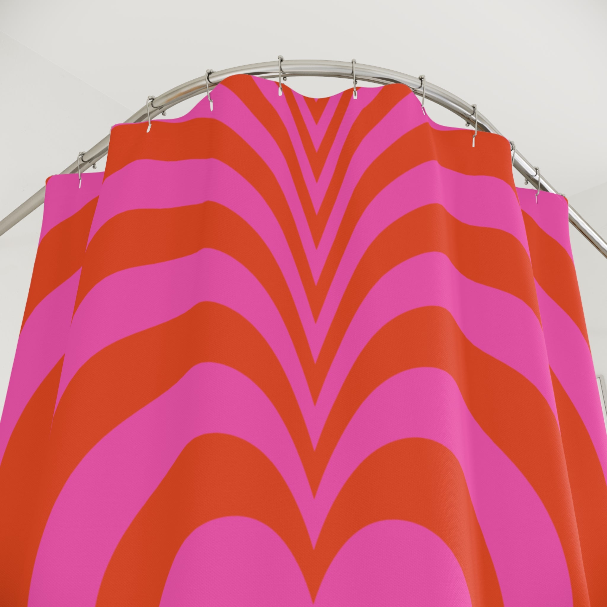 Op Art Concentric Hearts Shower Curtain Gift: Groovy Love for Retro Homes